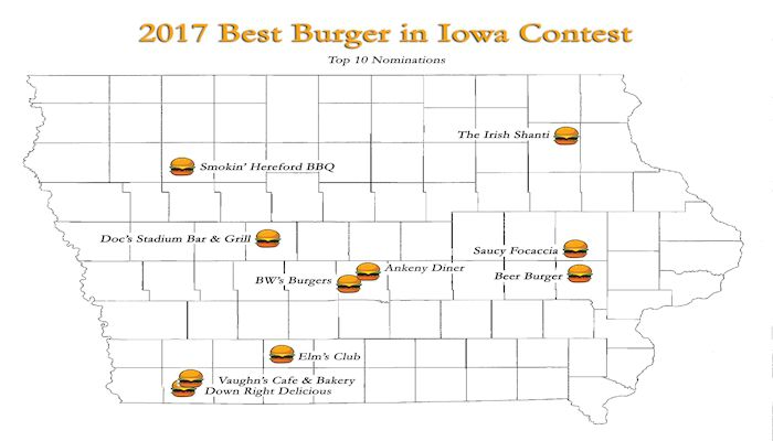Top Ten Best Burgers in Iowa announced