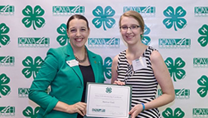 Marissa Foels awarded scholarship from Iowa 4-H Foundation