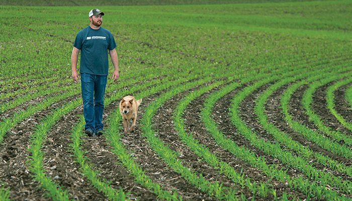 Heath Blomquist and dog, Marvin-Grundy Co.