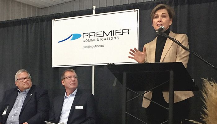 High-speed internet service is critical to the economic success of rural Iowa, Gov. Kim Reynolds said Nov. 15 at a ceremony announcing a $7.2 million USDA broadband grant to Premier Communications of Sioux Center.