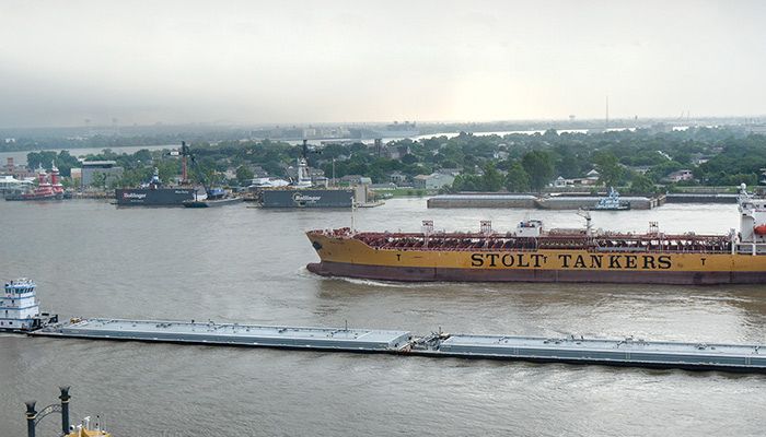 Barge on the Mississippi