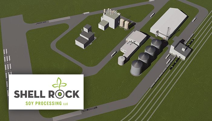 An artist's rendering of the new Shell Rock Soy Processors plant currently under construction in Butler County.