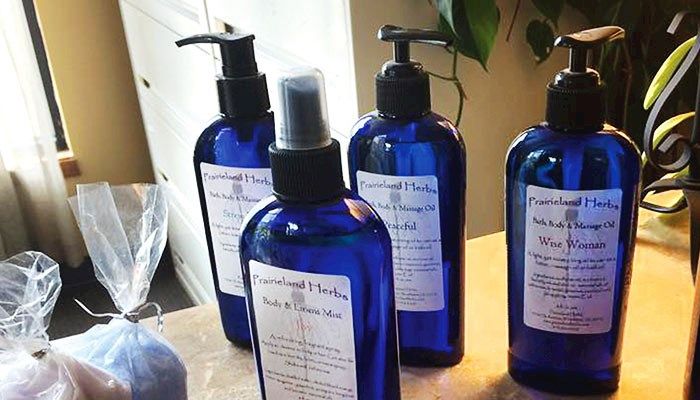 Treat a friend (or yourself) to a relaxing herbal bath product or cosmetic gift from Prairieland Herbs.