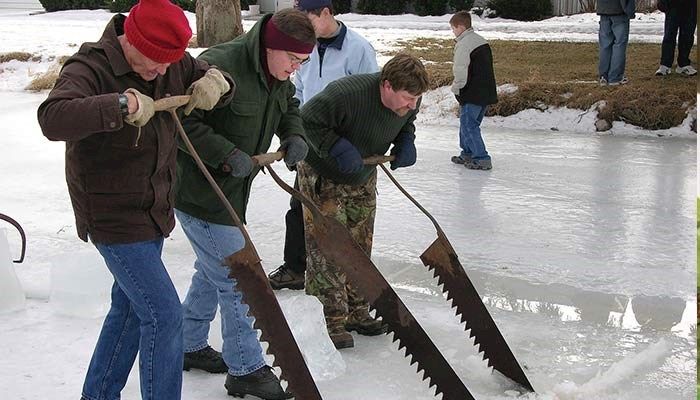 The Amana Colonies Winterfest on Jan. 23 will featured old-fashioned ice-sawing demonstrations, as well as scavenger hunts and a winter 5K run/walk. photo courtesy of the Iowa Travel Office