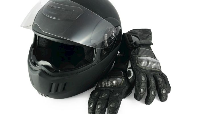 Helmet and gloves