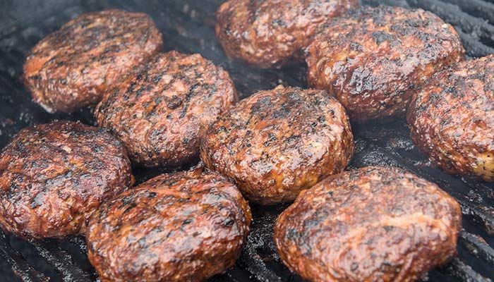 Hamburgers on the grill