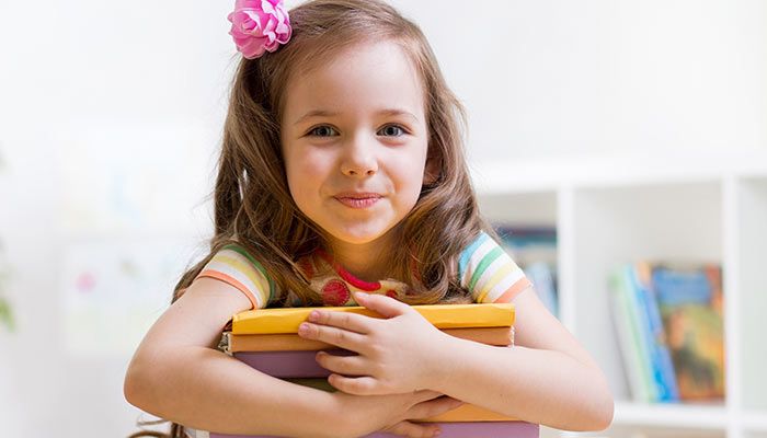 girl with books
