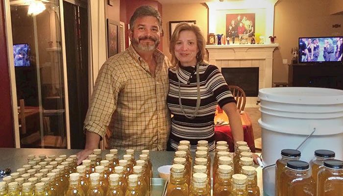 Rob and Christi Taylor of West Des Moines harvested and bottled 800 pounds of honey last year over the Labor Day weekend.