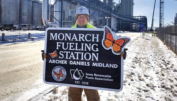 Iowa biofuel producer ADM has joined the Iowa Renewable Fuels Association's Monarch Fueling Station project. Iowa's ethanol and biodiesel plants are establishing pollinator habitat near their production facilities. submitted photo