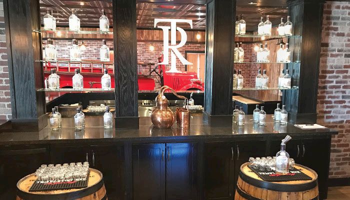 The Templeton Rye visitor center tells the Prohibition-era history of the Iowa-made whiskey. 