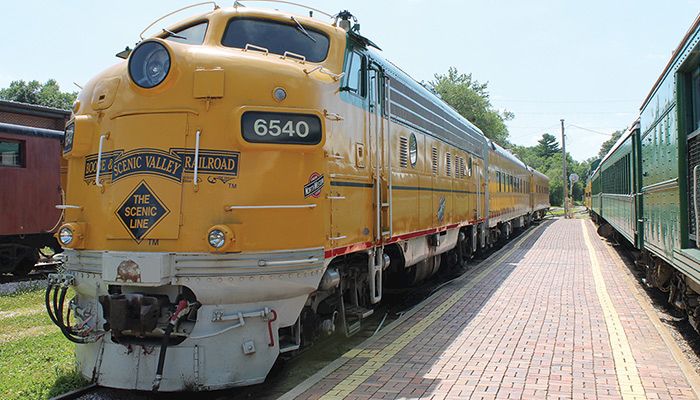 The Boone & Scenic Valley Railroad is the perfect mode of transportation to see fall colors along the Des Moines River in central Iowa.