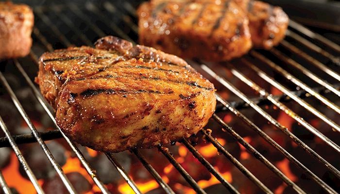 pork on the grill