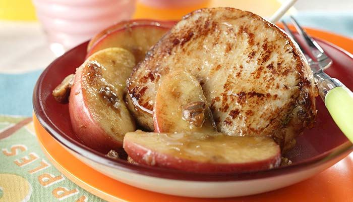 Caramel apple pork chops