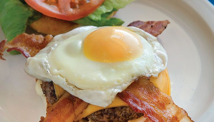 Egg on a cheeseburger