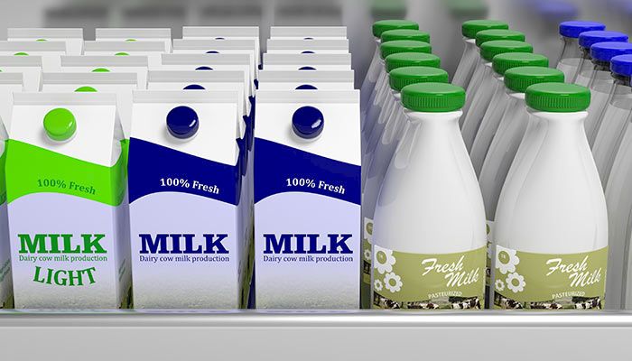 Milk at the grocery store