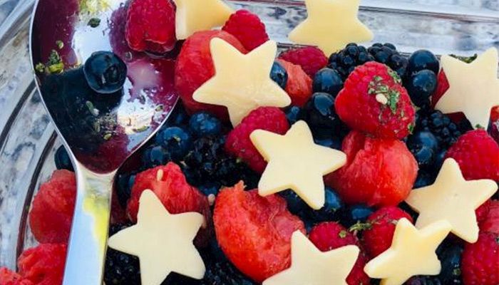 Red, white and blue fruit salad