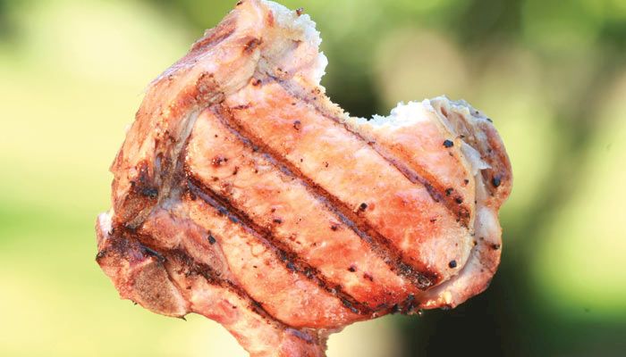 Pork chop on a stick
