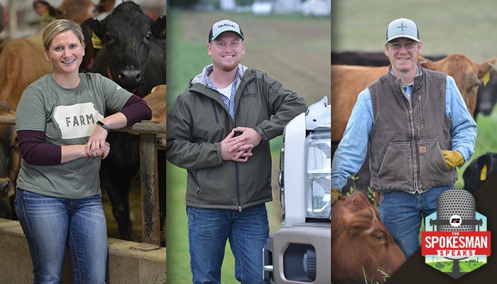 Young farmers Megan Kregel, Cordt Holub and Michael McEnany