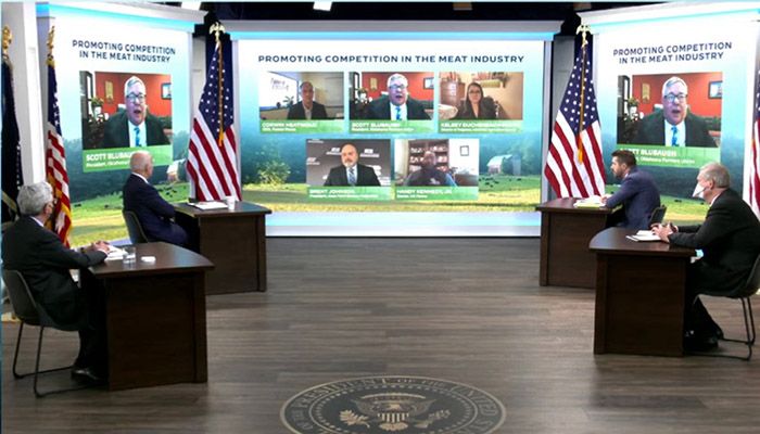 Meeting with President Joe Biden's administration, virtually, to discuss livestock markets
