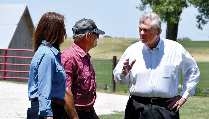 U.S. Secretary of Agriculture Tom Vilsack toured the Chris Nelson farm in Dallas County