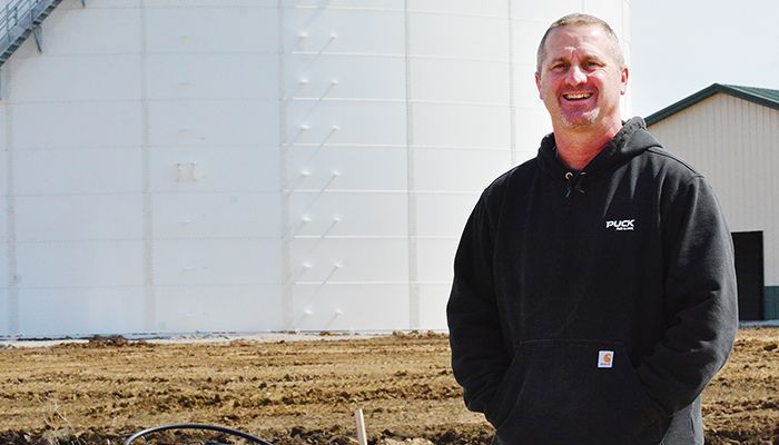 Kirkman Farms' Co-Owner Matt Van Baale says the digester will help make the dairy carbon neutral "and that's pretty cool."  PHOTO / BOB BJOIN