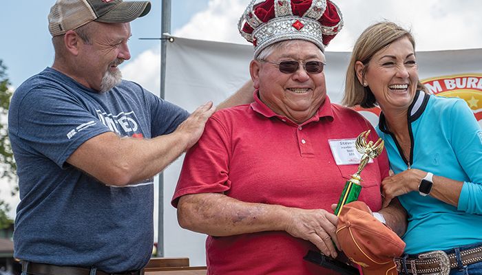 Steve Heaberlin of Warren County was crowned the champion of the 58th annual Iowa Farm Bureau Cookout Contest at the Iowa State Fair. 
