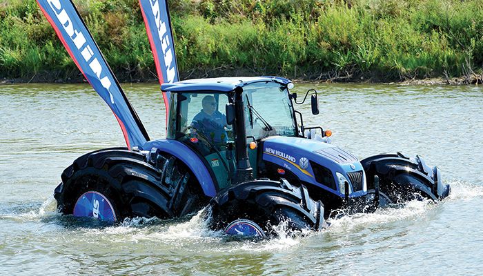 Mitas showcased its floating tractor at Farm Progress 2022 to get the conversation started on the importance of reducing compaction.  