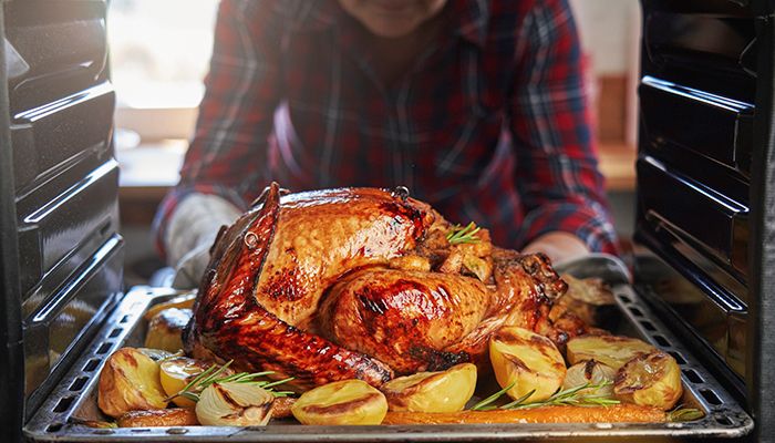 turkey in oven