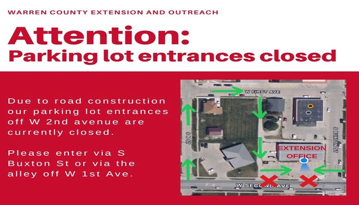 WFCB parking lot entrances closed