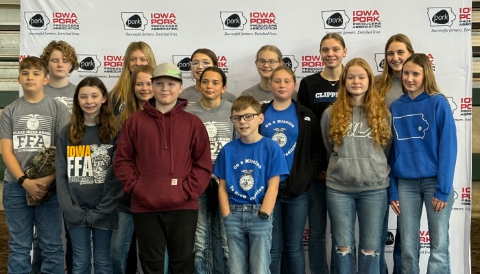 Clear Creek Amana FFA Attends Pork Congress Judging Contest 