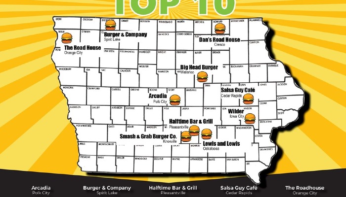 Iowa’s Best Burger Top 10 Finalists Announced