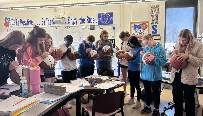 Commemorative basketballs presented
