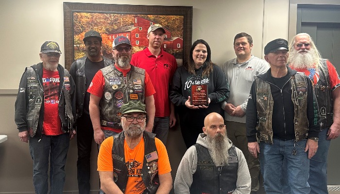 Teufelhund Veterans Group recognizes the Jones County Farm Bureau for their support 
