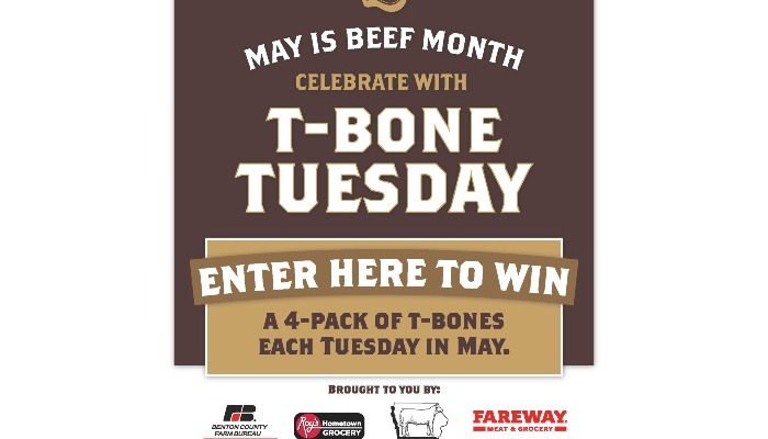 Win T-bone steaks during May Beef Month