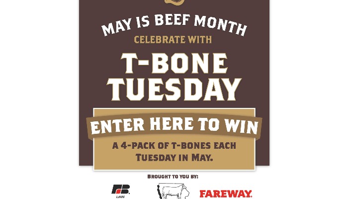 Win T-Bone steaks during May Beef Month