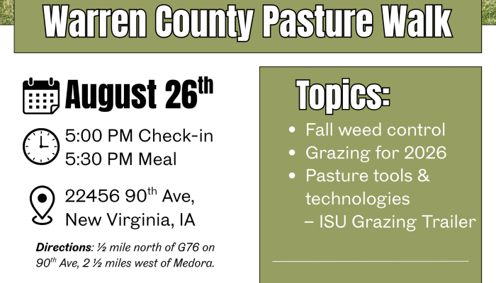 Warren County pasture walk set for Aug. 26