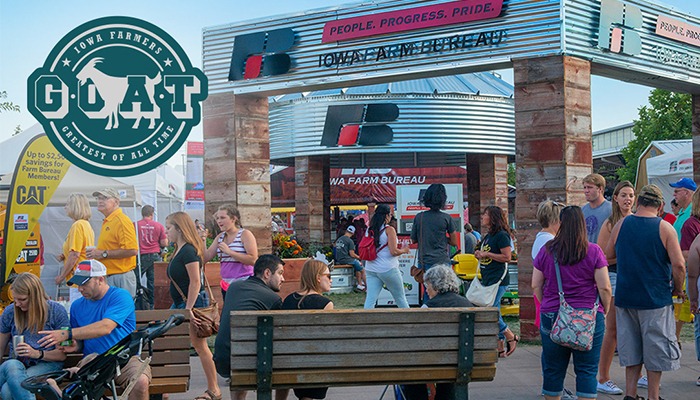 Iowa's Farmers, the undisputed G.O.A.T. (greatest of all time), celebrated at Farm Bureau Park during the Iowa State Fair 