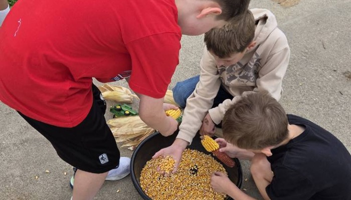Titan Machinery helps kids visualize the size of a combine!