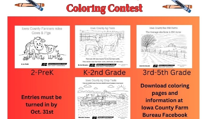 Iowa County Ag Coloring Contest announced