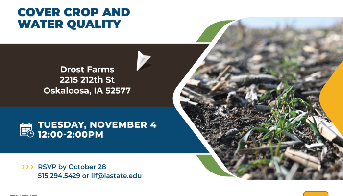 Cover Crop and Water Quality Field Day to be held near Oskaloosa Nov. 4