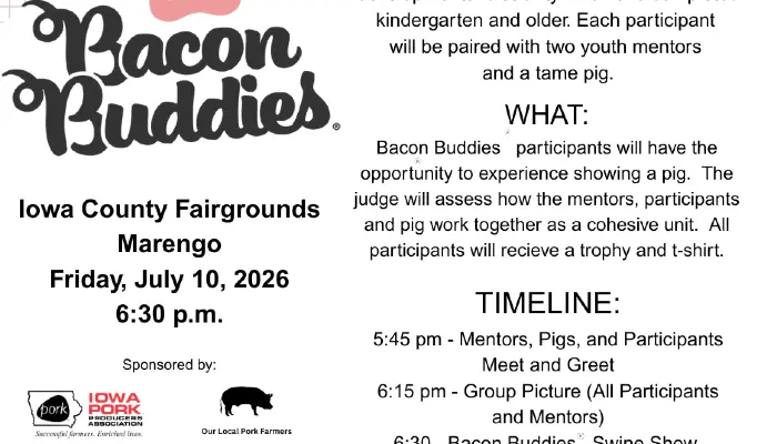 Register Now for Iowa County Bacon Buddies® Show