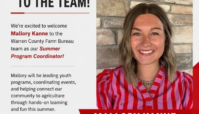 Warren County Farm Bureau Welcomes Summer Program Coordinator