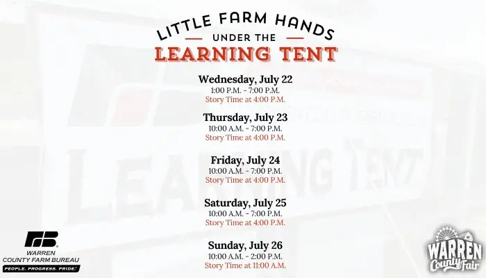 Little Farm Hands Returns to the Warren County Fair Learning Tent