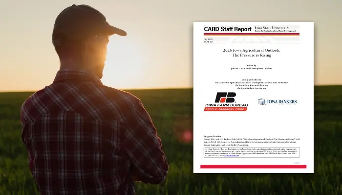 New joint study from Iowa Farm Bureau, Iowa State University & Iowa Bankers Association shows pressure increasing across ag economy, concerns on impacts beyond farm gate