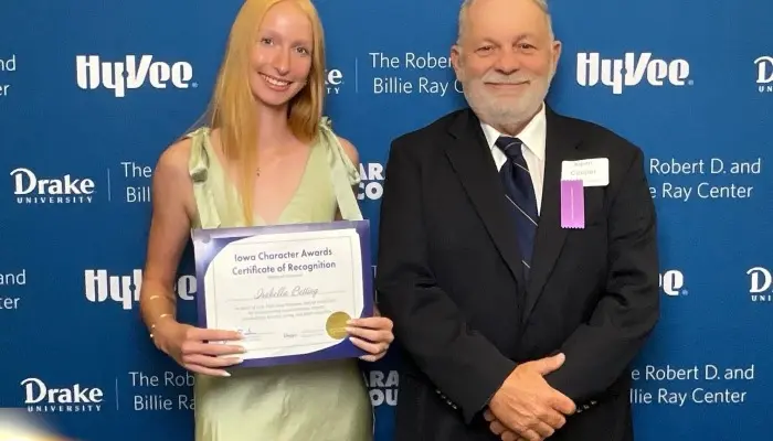 Iowa Character Awards Nevada High School Isabella Betting