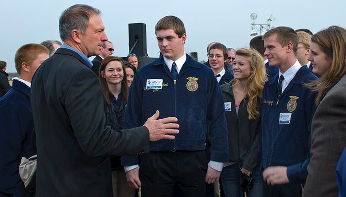 Craig Hill with FFA members