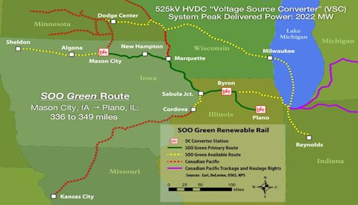 Developer proposes a 350-mile underground transmission line to carry wind energy from rural Iowa to Chicago