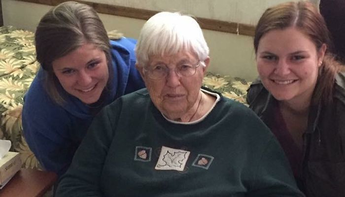 Megan Striegel (right) with her grandma Virginia and sister Sarah.