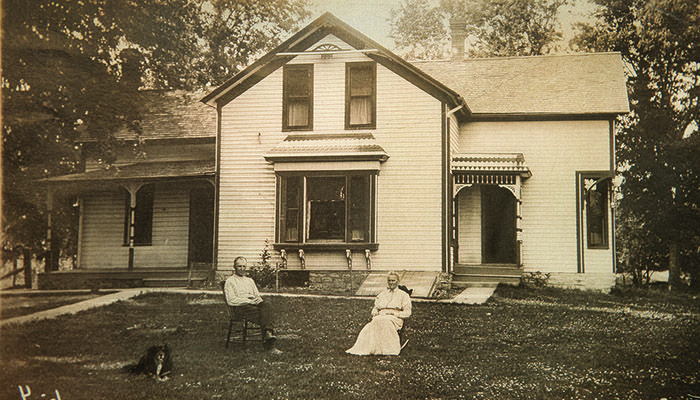 Wayne Koehler's great grandparents, pictured with their 1920s era home.