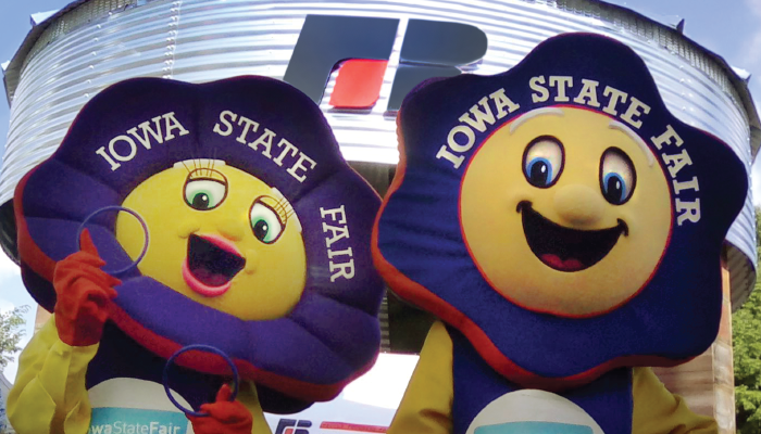 The Iowa State Fair Mascots in Farm Bureau Park